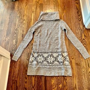 Abercrombie Gray Snowflake Turtleneck Sweater Dress